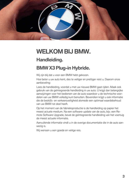 2020 BMW X3 Plug-in Hybrid Owner's Manual | Dutch