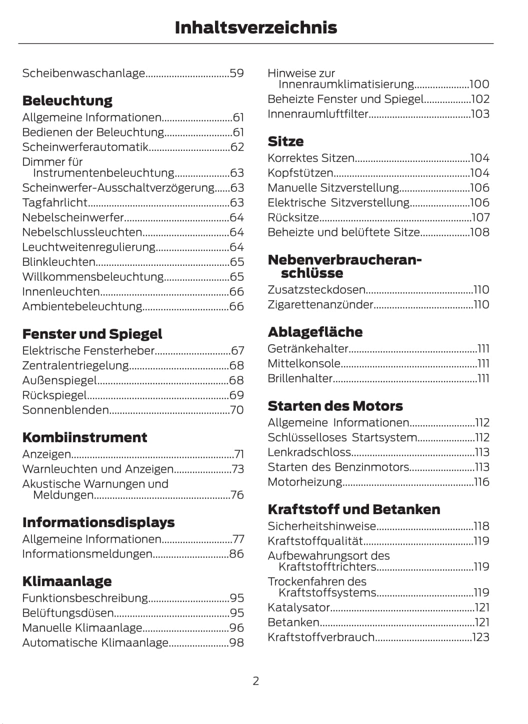 2015-2016 Ford Mustang Owner's Manual | German