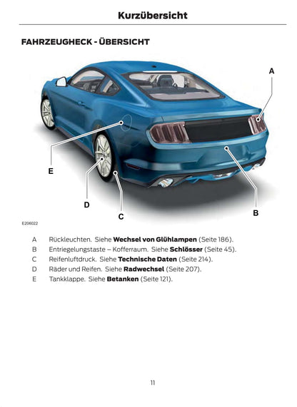 2015-2016 Ford Mustang Owner's Manual | German