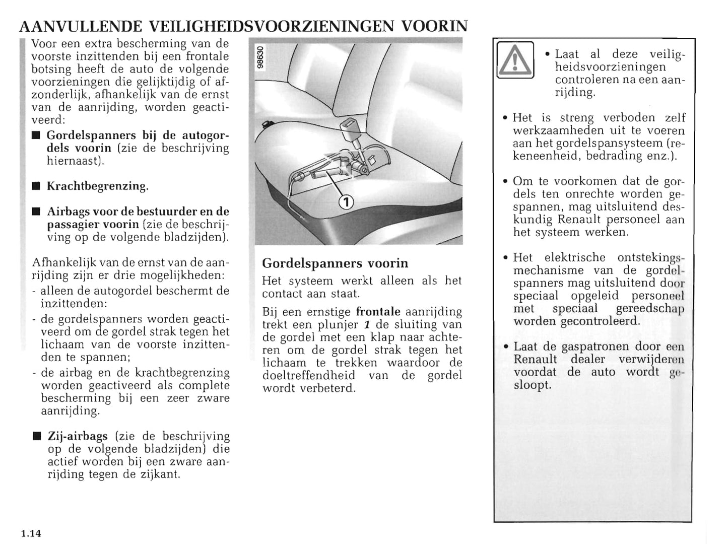 1998-1999 Renault Clio Owner's Manual | Dutch