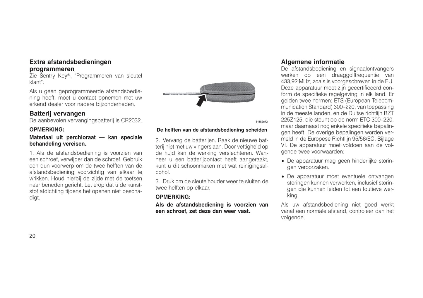 2011-2012 Jeep Compass Owner's Manual | Dutch