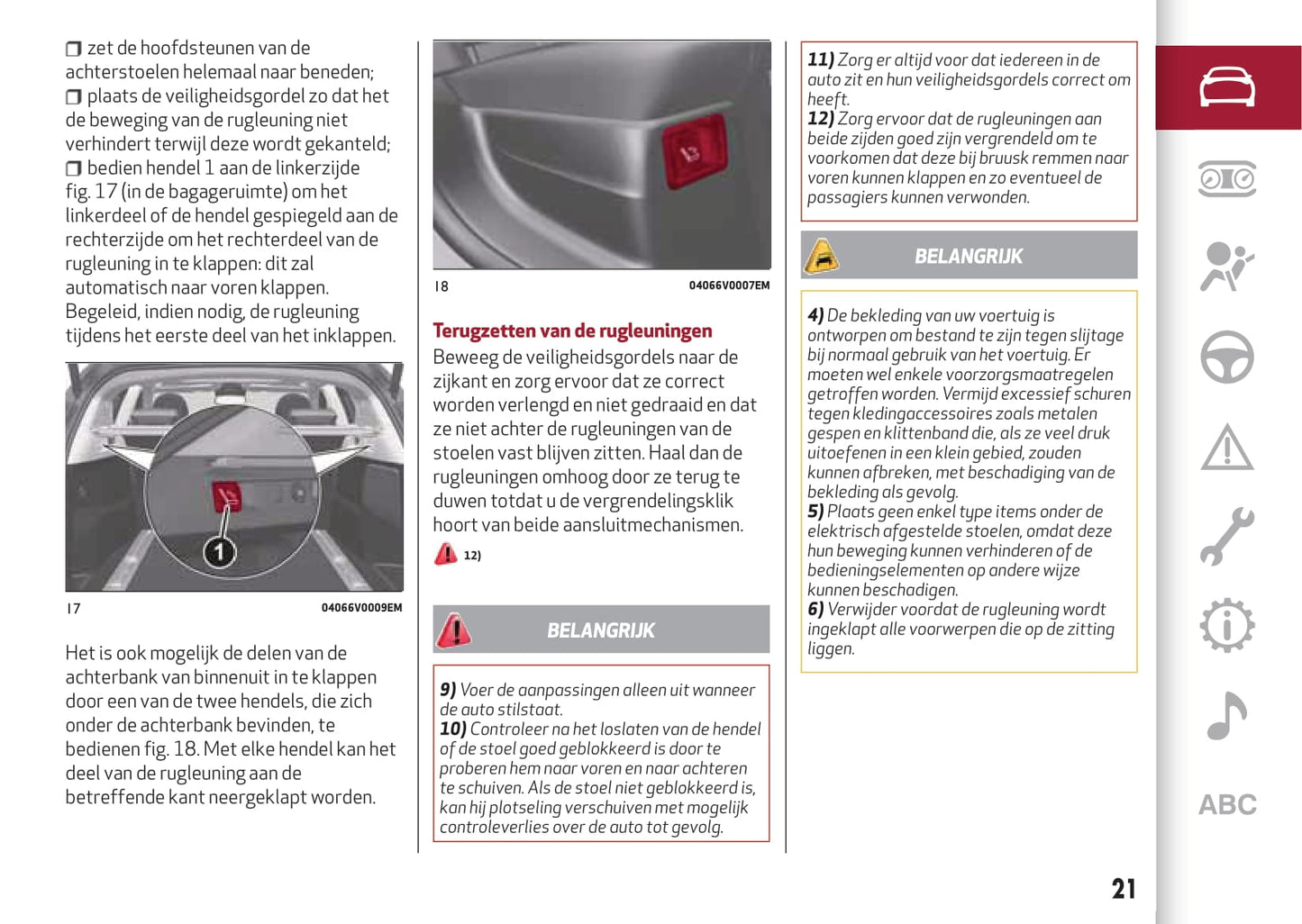 2017-2020 Alfa Romeo Stelvio Owner's Manual | Dutch