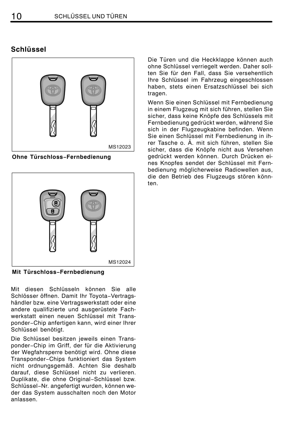 2011-2012 Toyota Aygo Owner's Manual | German