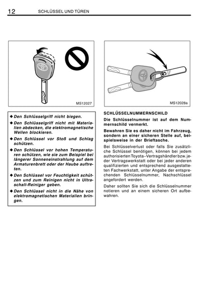 2011-2012 Toyota Aygo Owner's Manual | German