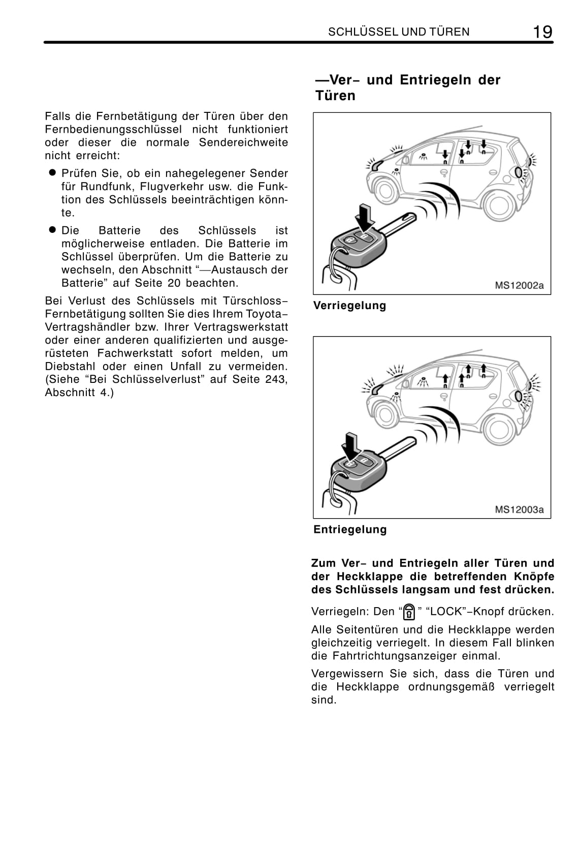 2011-2012 Toyota Aygo Owner's Manual | German