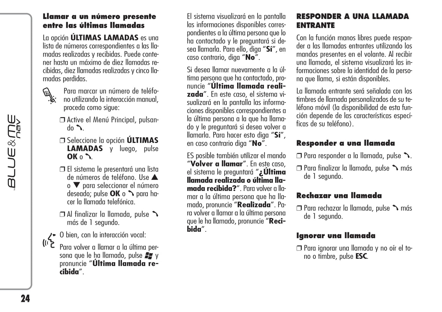 Alfa Romeo Blue&Me Nav Instrucciones 2008 - 2011