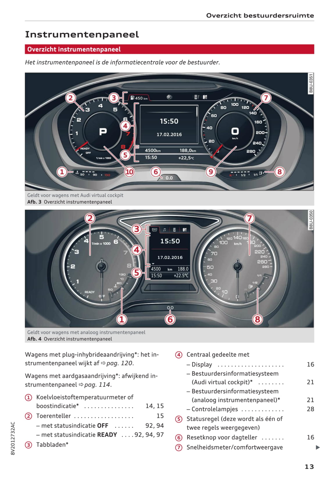 2016-2017 Audi A3/A3 Cabriolet/A3 Limousine/A3 Sportback/A3 Sportback e-tron/A3 Sportback g-tron/S3/S3 Cabriolet/S3 Limousine/S3 Sportback Owner's Manual | Dutch