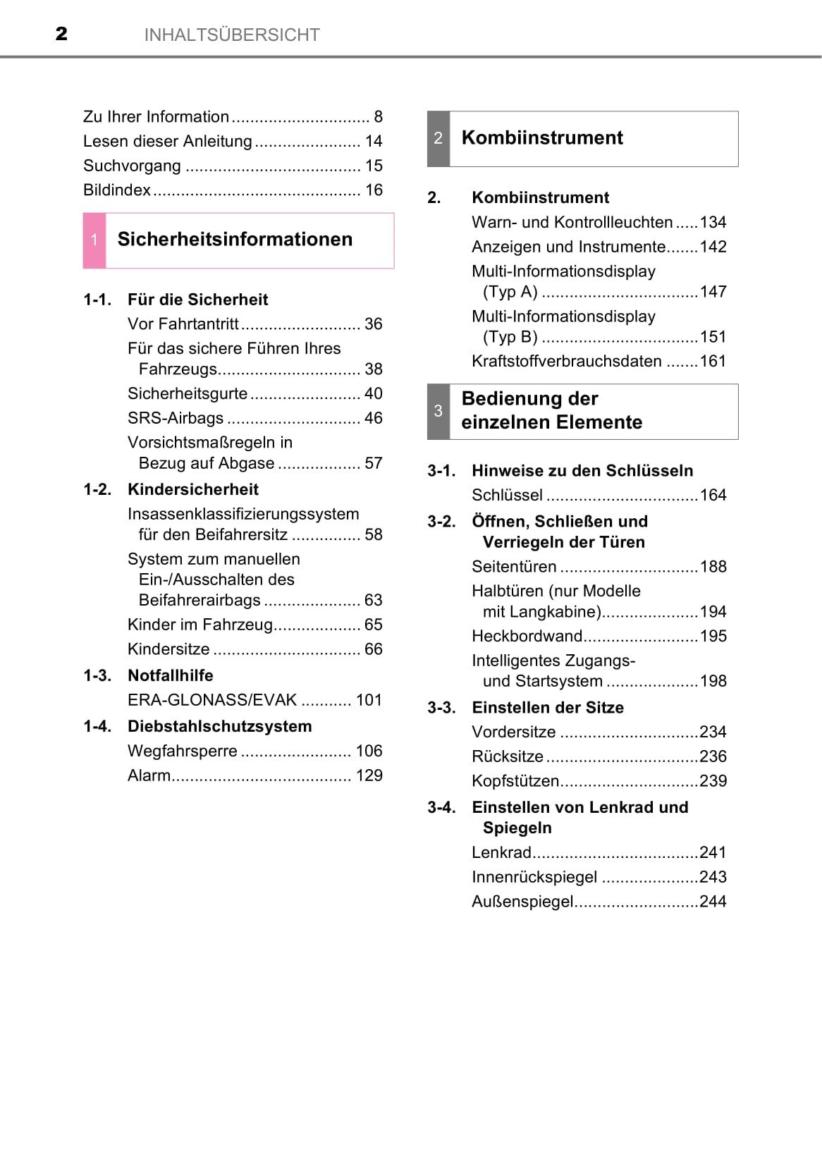 2019-2020 Toyota Hilux Owner's Manual | German