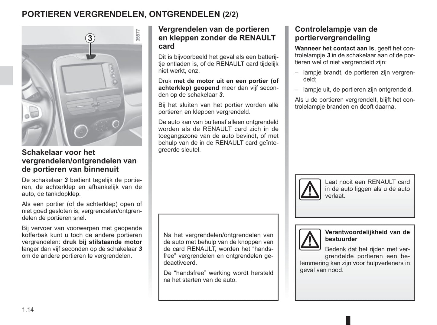 2016-2017 Renault Clio Owner's Manual | Dutch