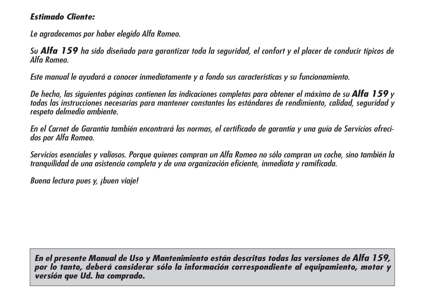 2005-2008 Alfa Romeo 159 Manuel du propriétaire | Espagnol