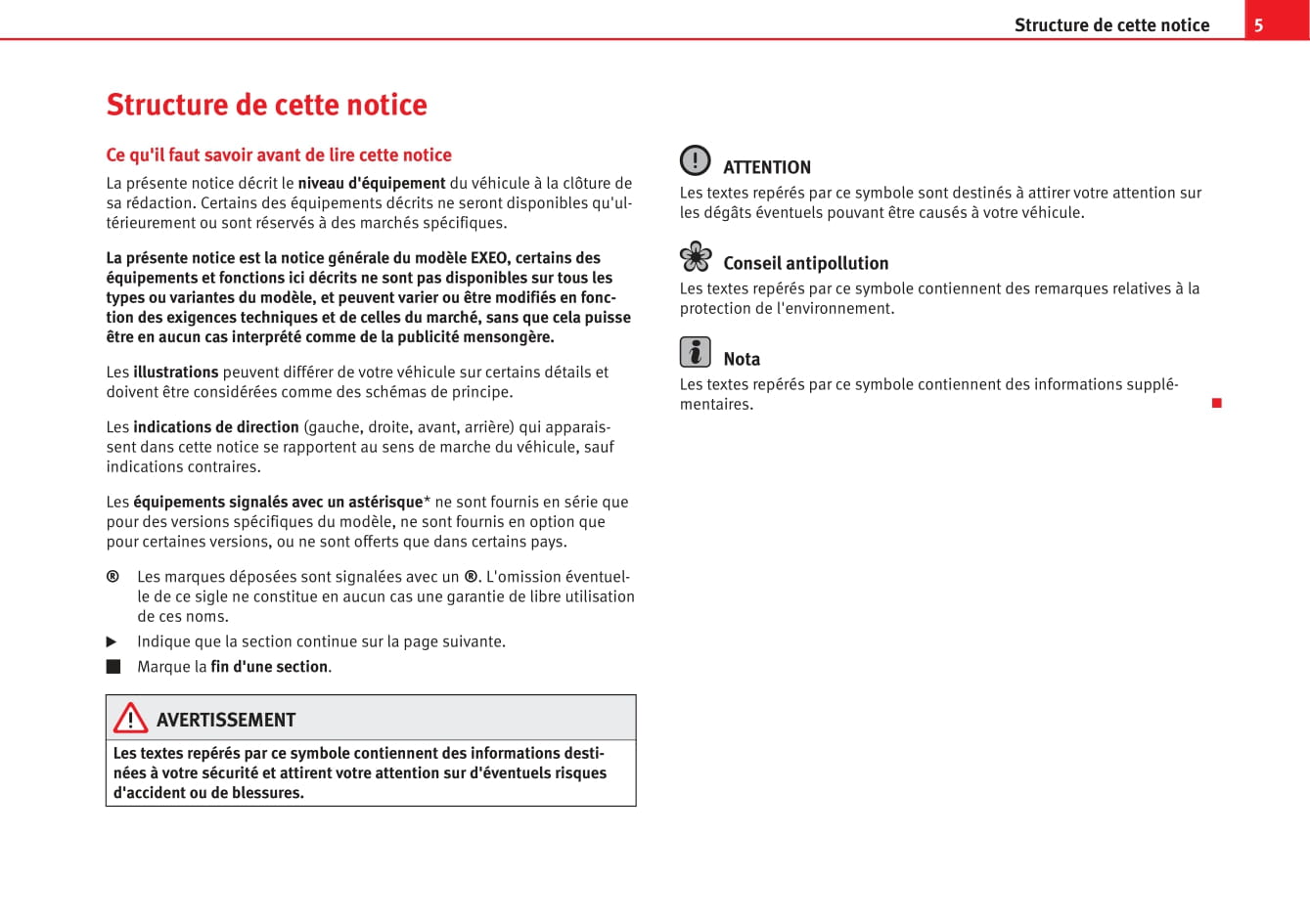 2013-2014 Seat Exeo Owner's Manual | French