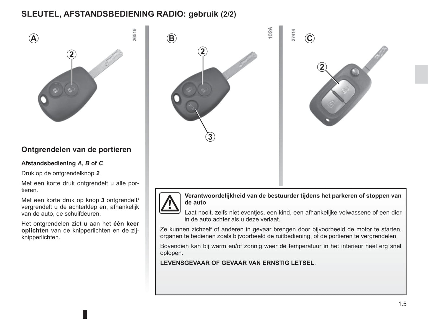 2016-2017 Renault Kangoo Owner's Manual | Dutch