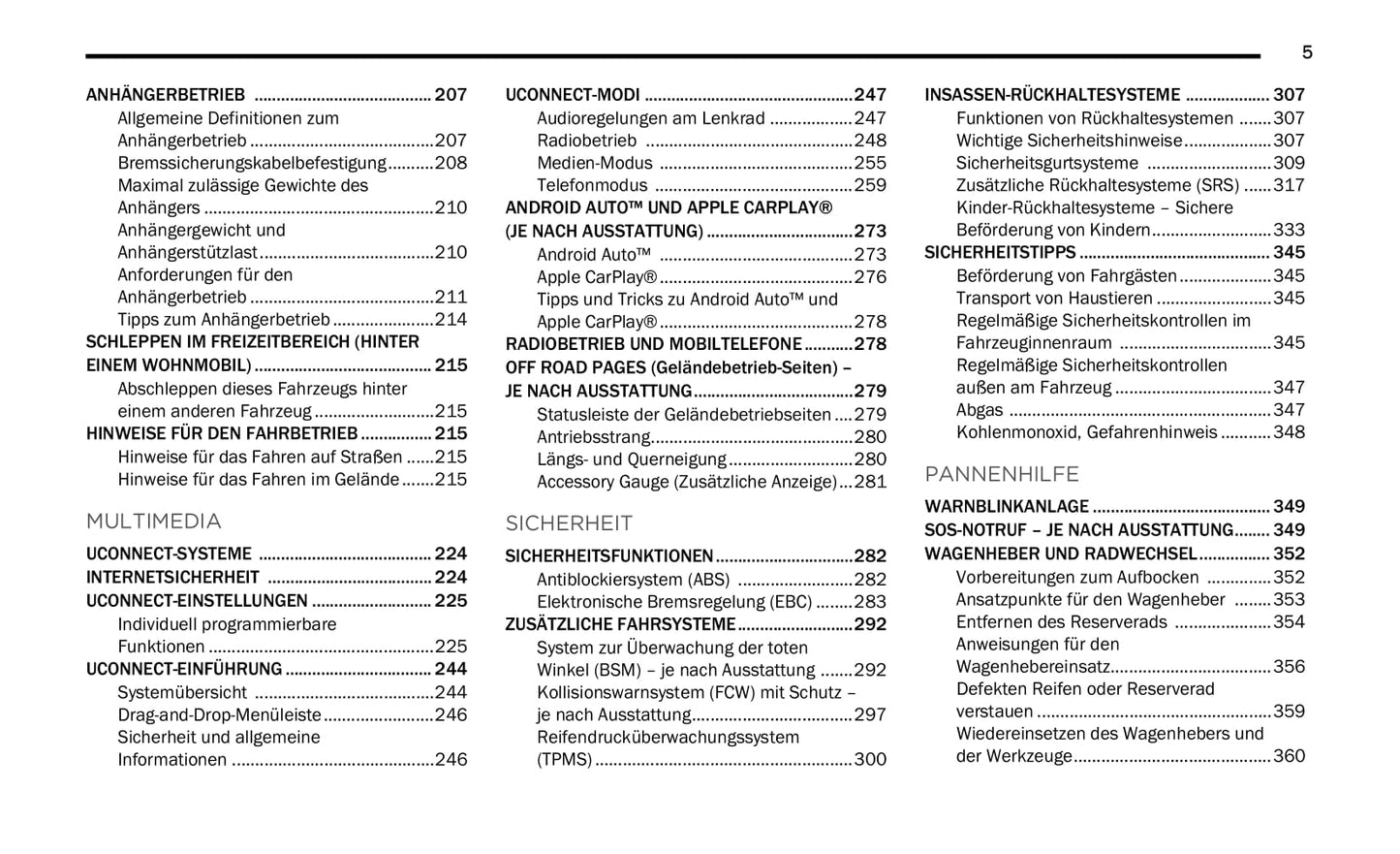 2020-2021 Jeep Gladiator Owner's Manual | German