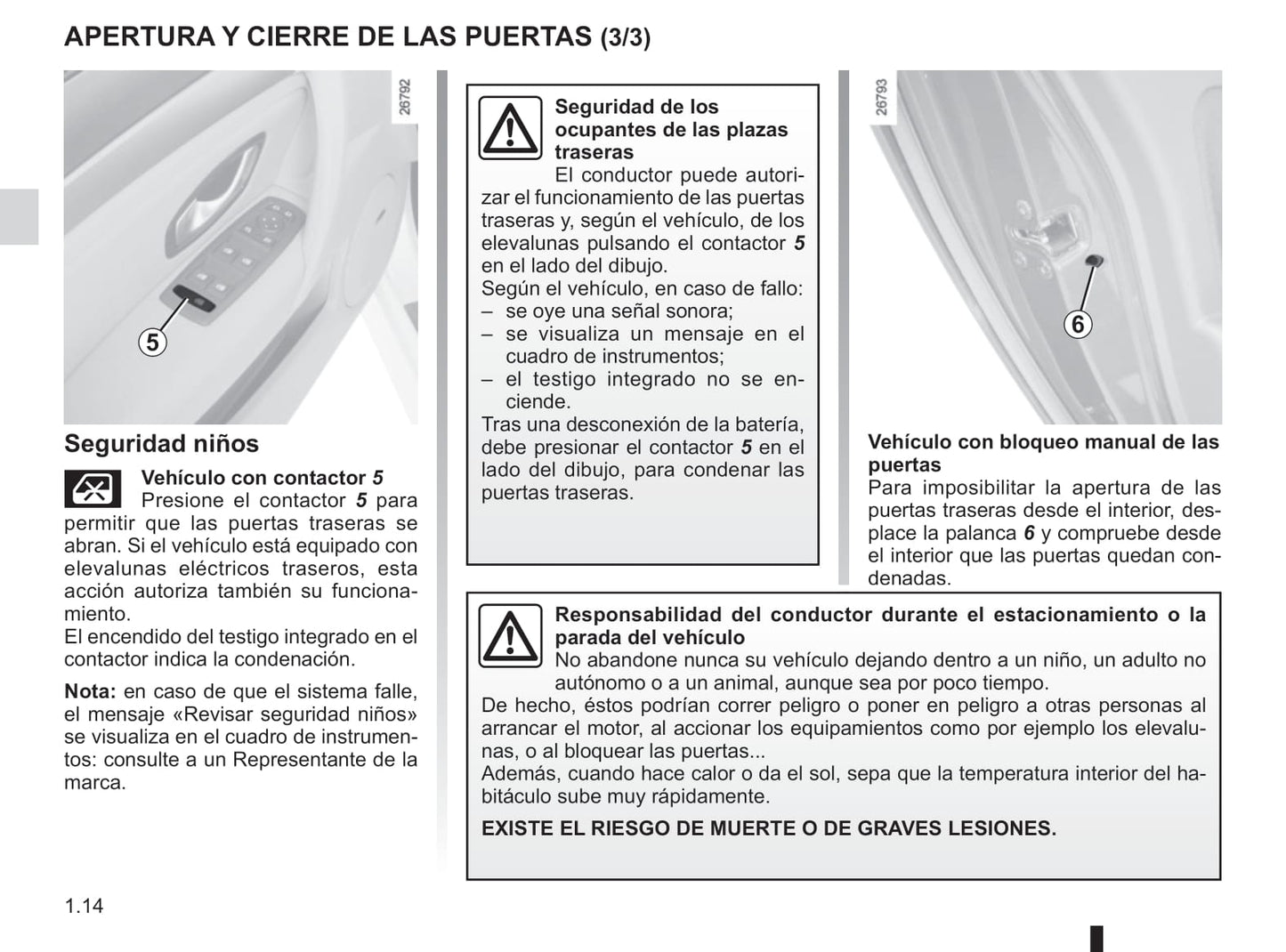 2014-2015 Renault Laguna/Laguna Coupé Owner's Manual | Spanish