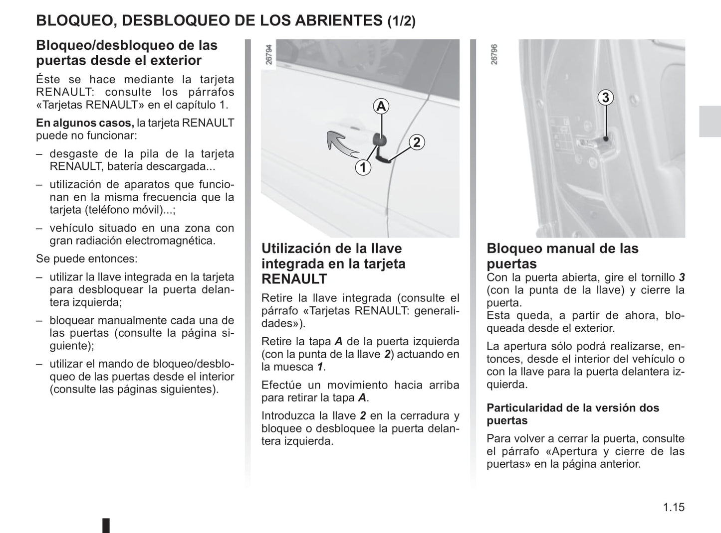 2014-2015 Renault Laguna/Laguna Coupé Owner's Manual | Spanish