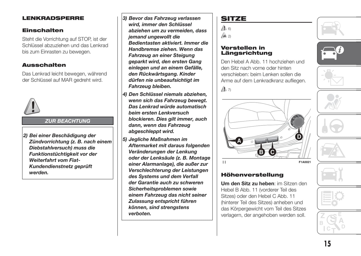 2015-2016 Fiat Ducato Owner's Manual | German