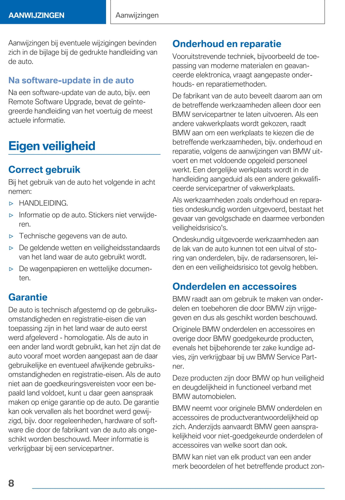 2021 BMW 4 Series Owner's Manual | Dutch