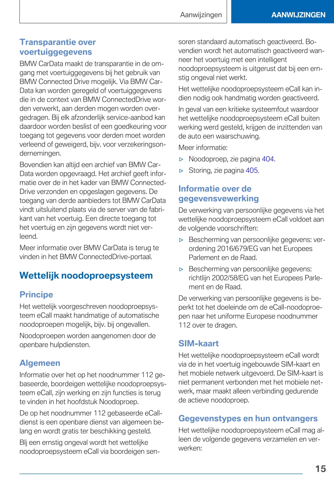 2021 BMW 4 Series Owner's Manual | Dutch