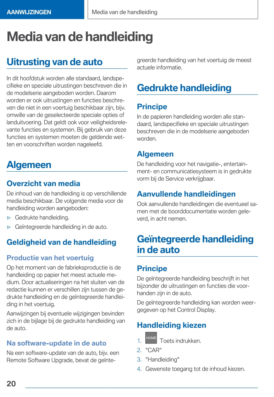 2021 BMW 4 Series Owner's Manual | Dutch