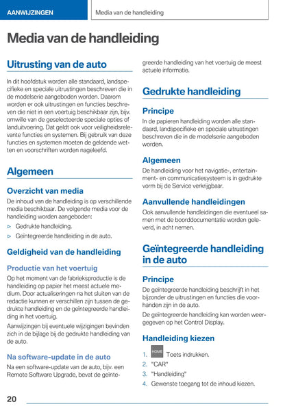 2021 BMW 4 Series Owner's Manual | Dutch