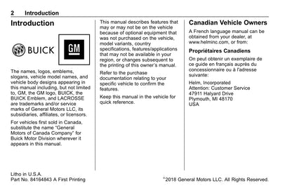 2020 Buick LaCrosse Owner's Manual | English