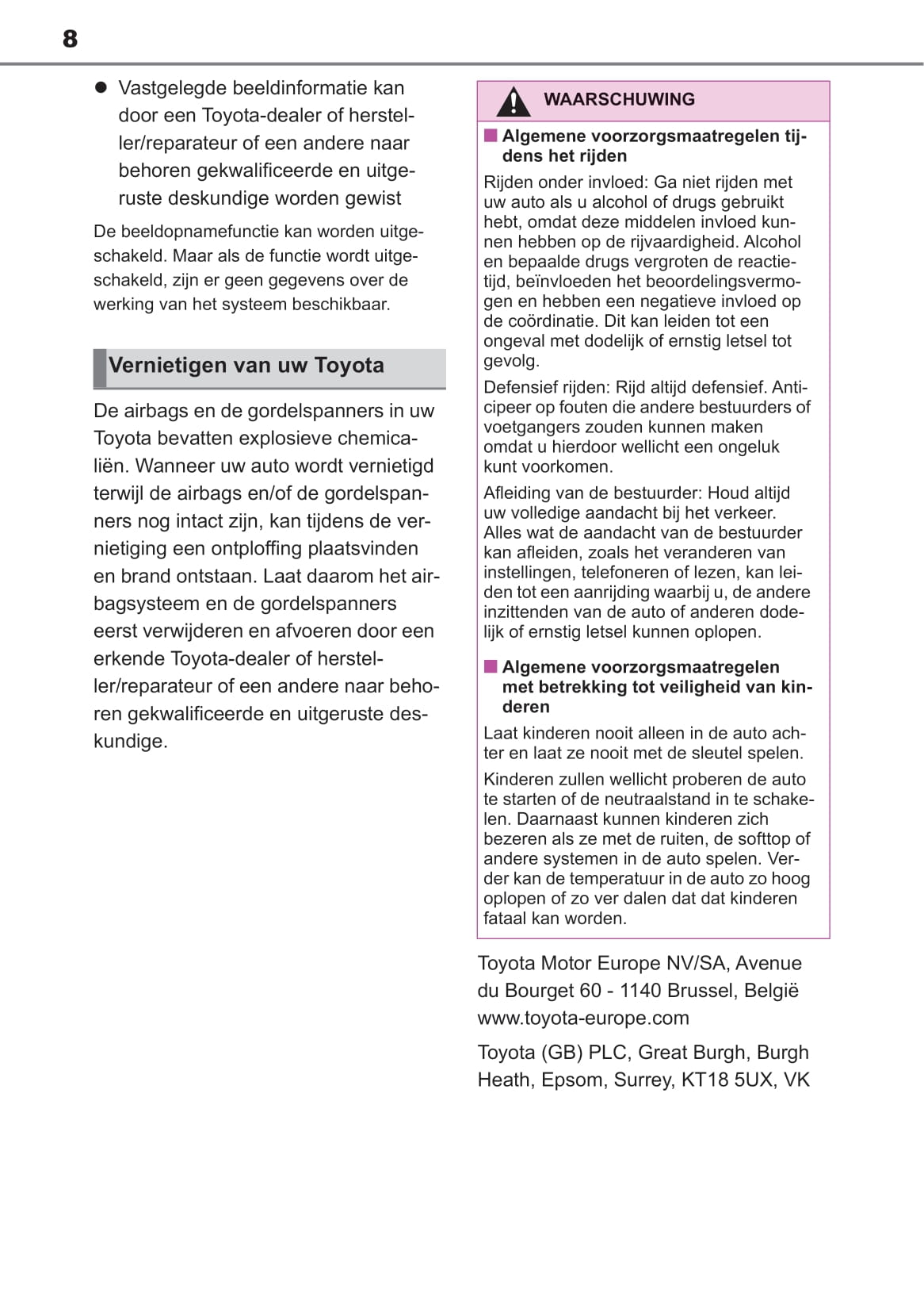 2022-2023 Toyota Aygo X Owner's Manual | Dutch