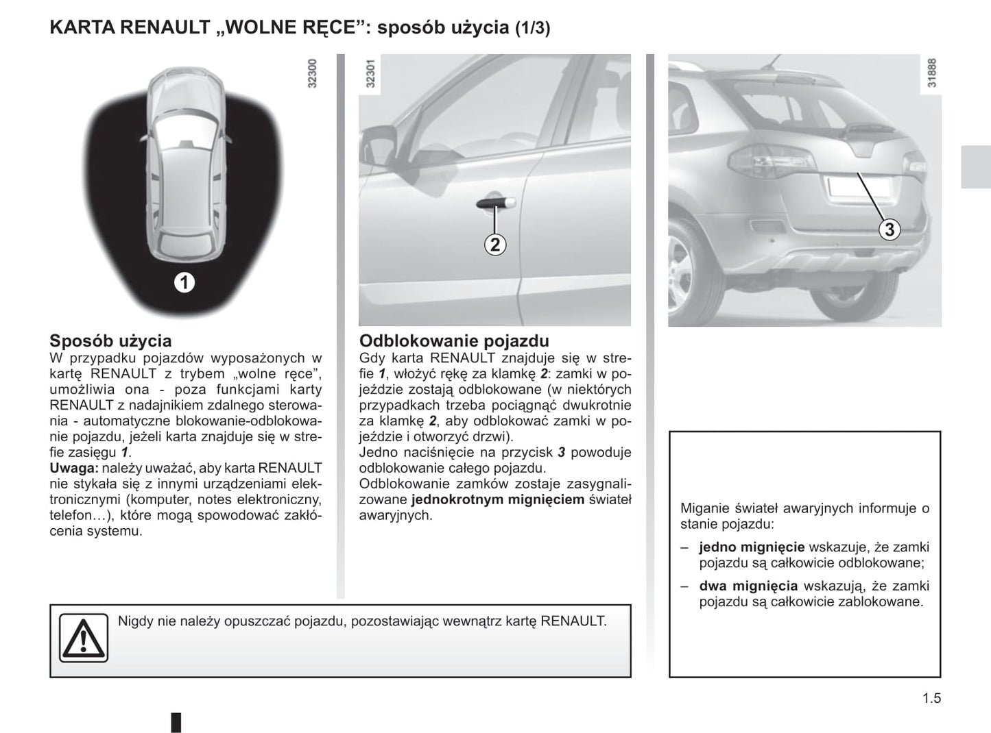 2012-2013 Renault Koleos Owner's Manual | Polish