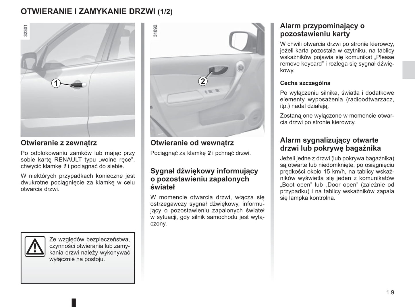 2012-2013 Renault Koleos Owner's Manual | Polish