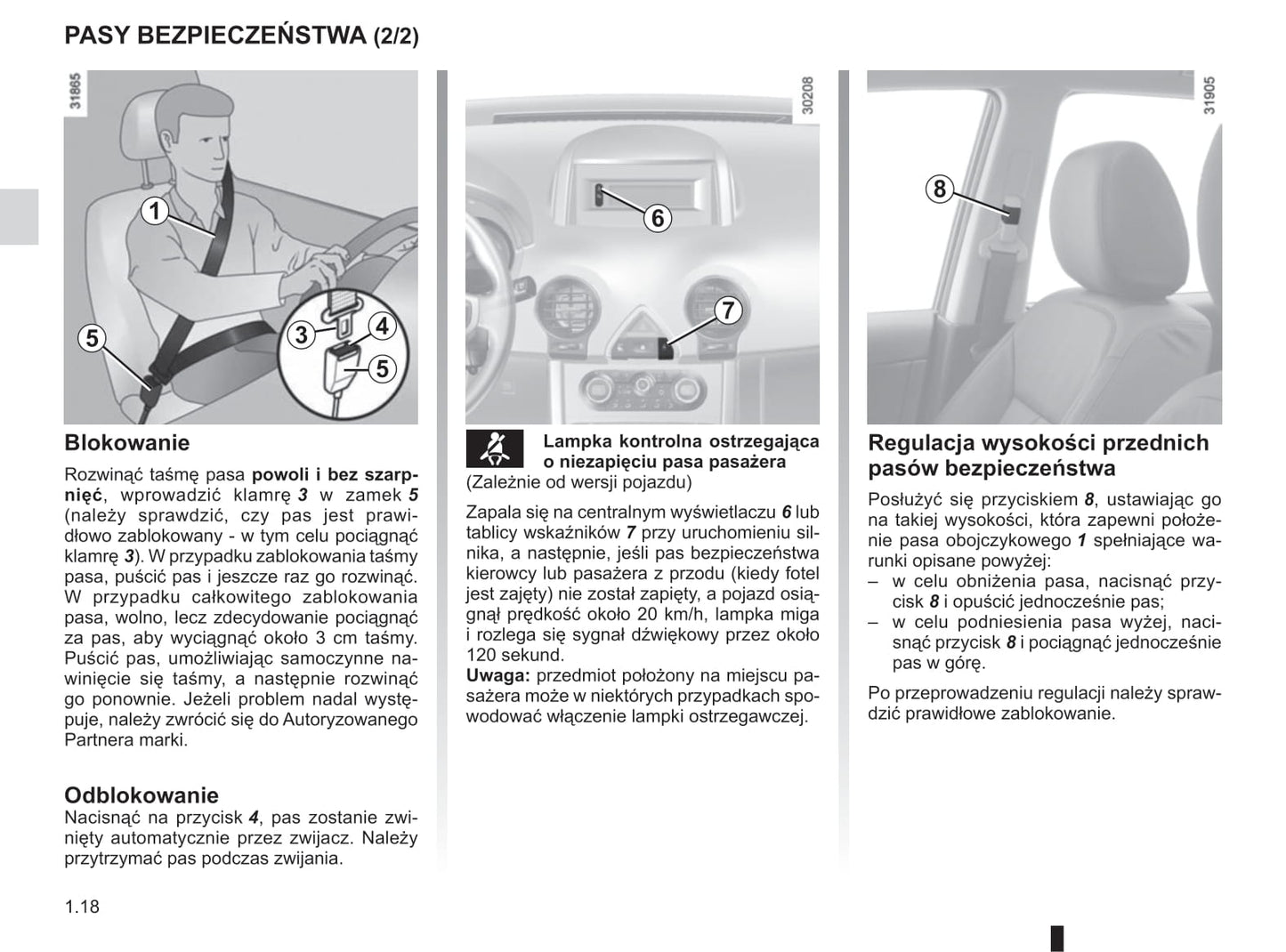 2012-2013 Renault Koleos Owner's Manual | Polish