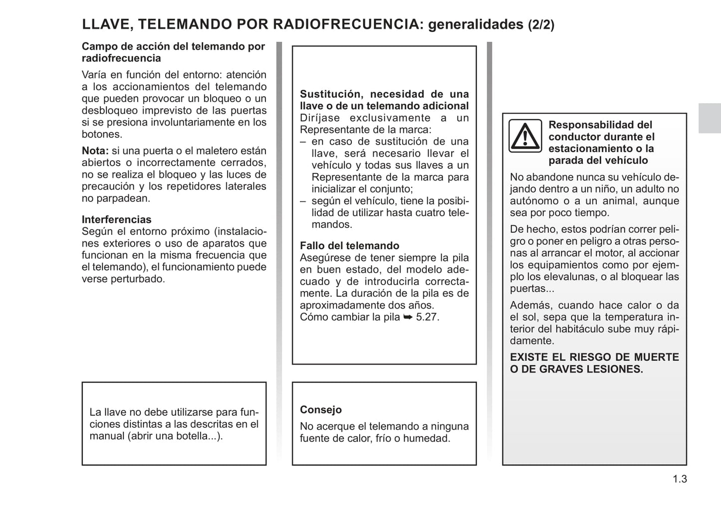 2021-2022 Renault Kangoo Owner's Manual | Spanish