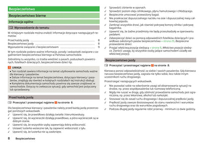 2014-2015 Skoda Roomster Owner's Manual | Polish