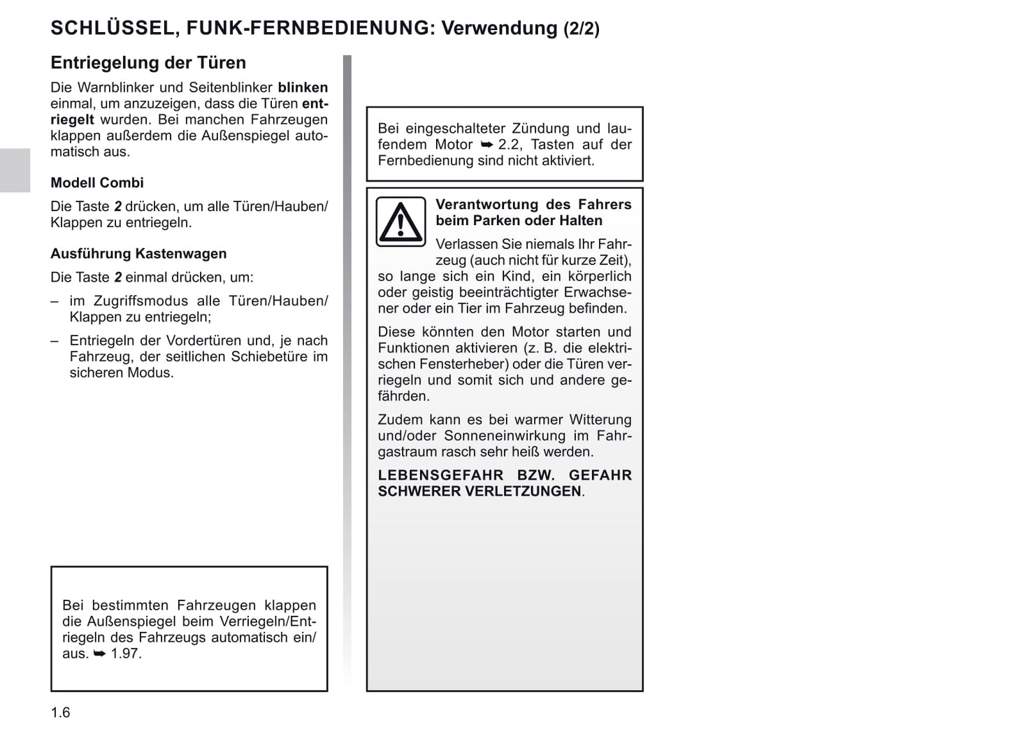 2021-2022 Renault Trafic Owner's Manual | German