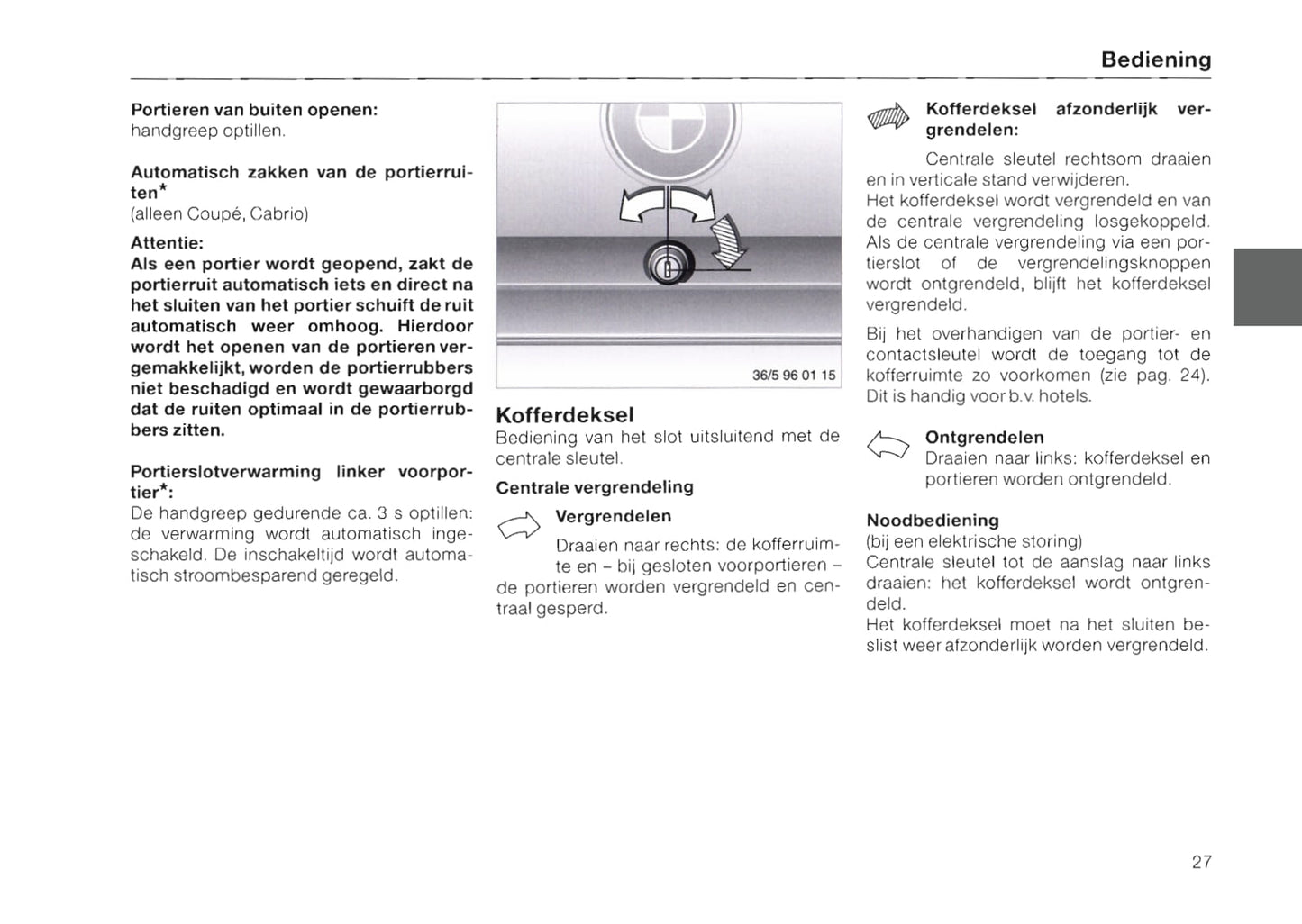 1996-1997 BMW 3 Series/3 Series Coupé/3 Series Cabrio/3 Series Touring Owner's Manual | Dutch