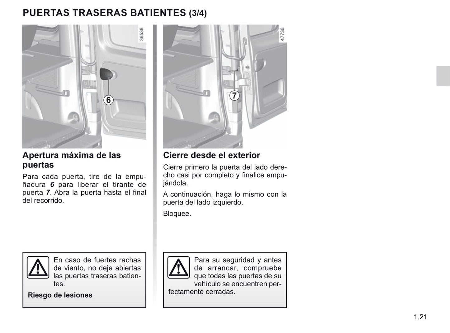 2020-2021 Renault Trafic Owner's Manual | Spanish