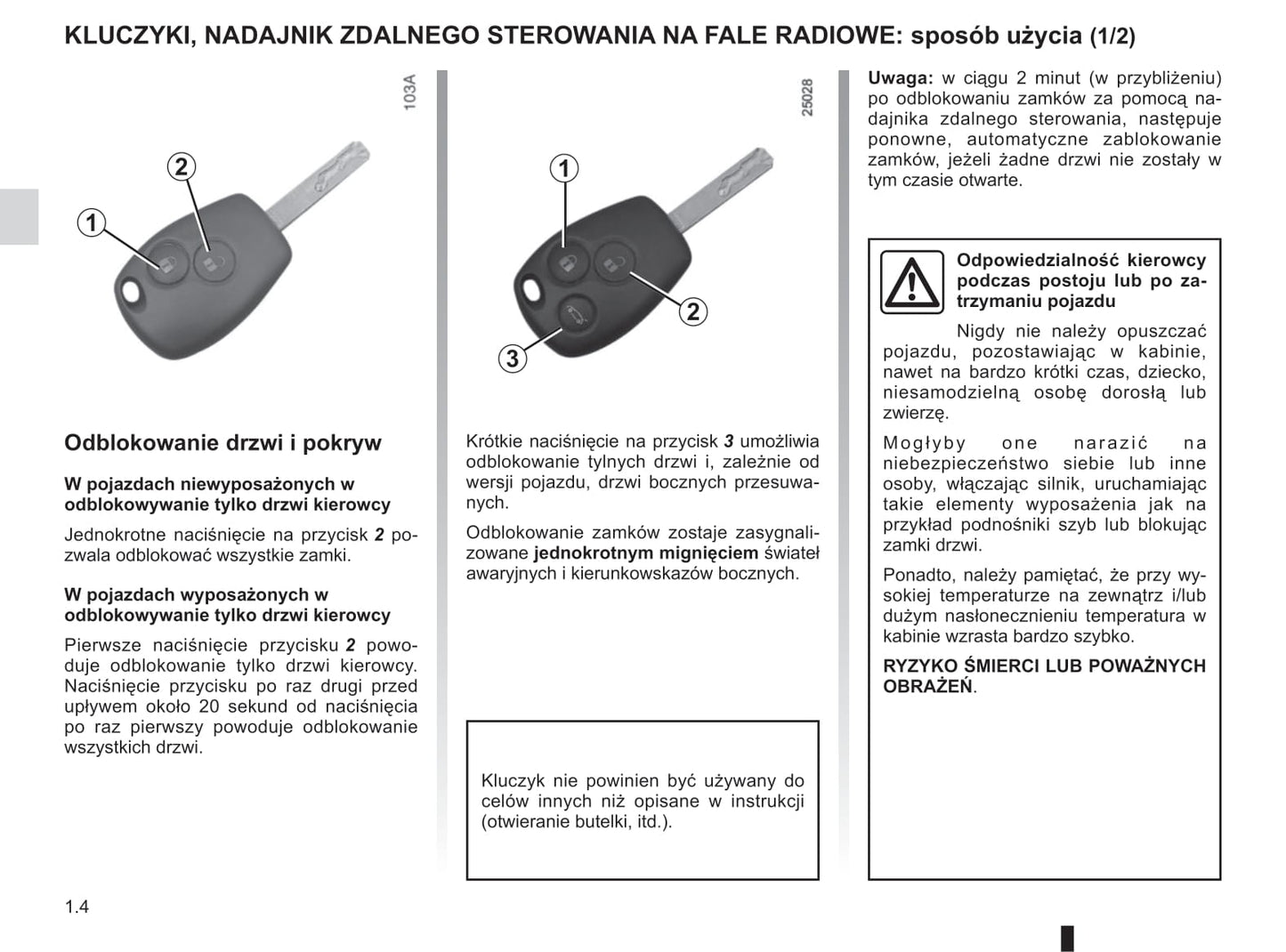 2018-2019 Renault Trafic Owner's Manual | Polish