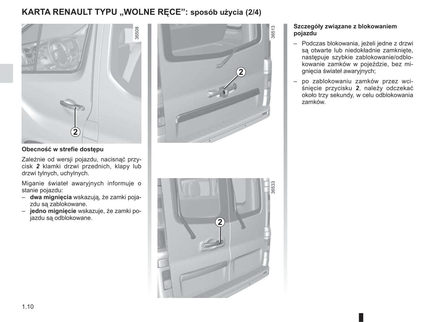 2018-2019 Renault Trafic Owner's Manual | Polish