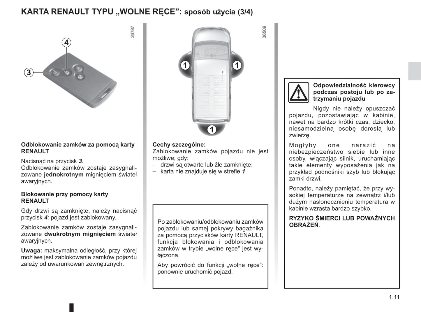 2018-2019 Renault Trafic Owner's Manual | Polish