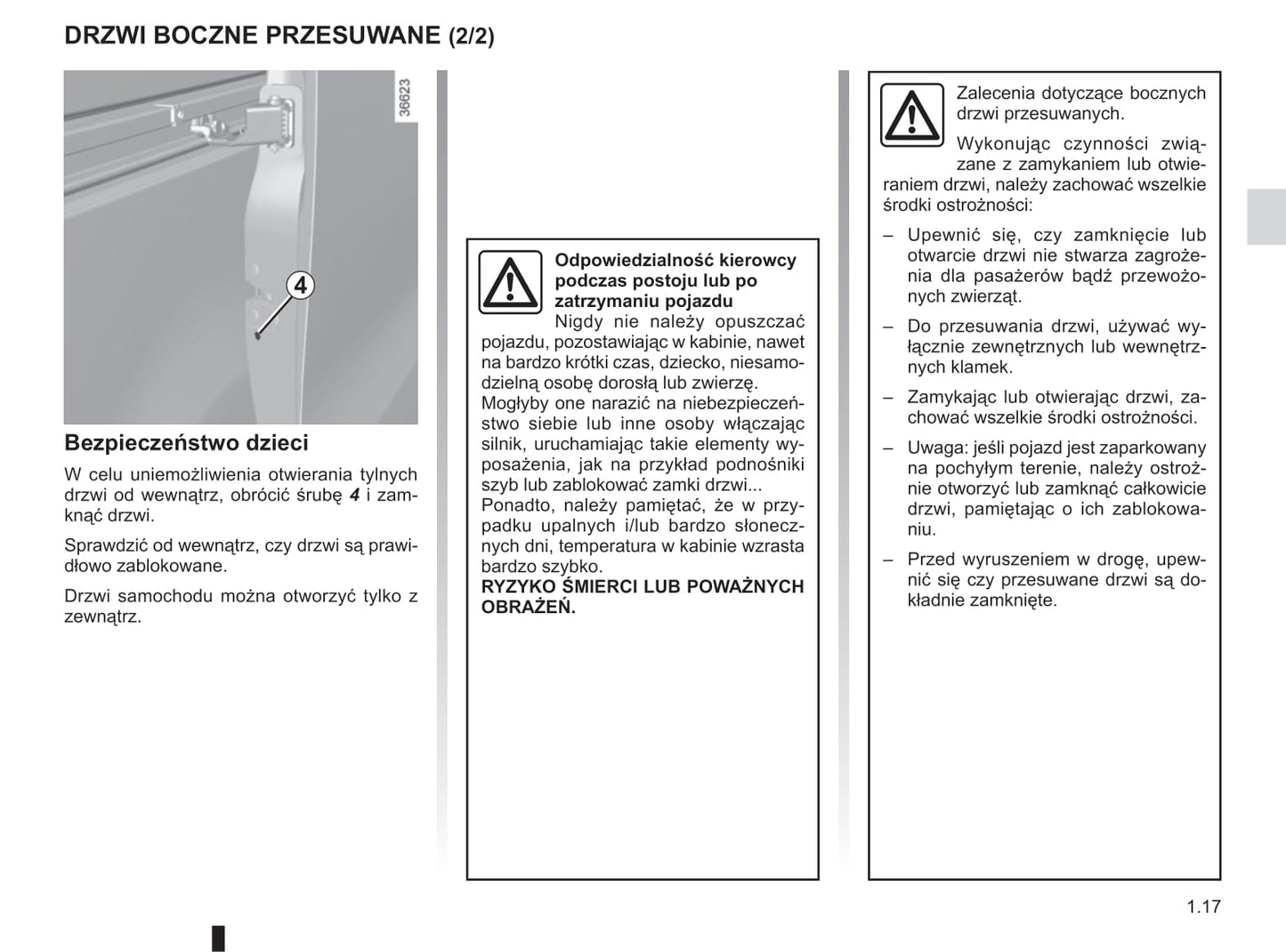 2018-2019 Renault Trafic Owner's Manual | Polish