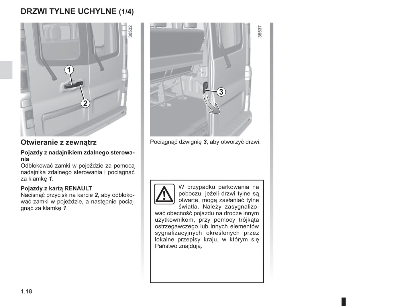 2018-2019 Renault Trafic Owner's Manual | Polish