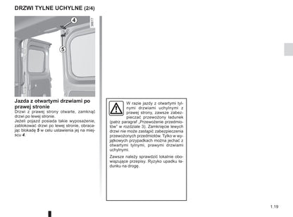 2018-2019 Renault Trafic Owner's Manual | Polish