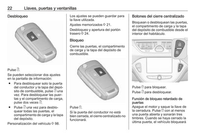 2019 Opel Corsa Bedienungsanleitung | Spanisch