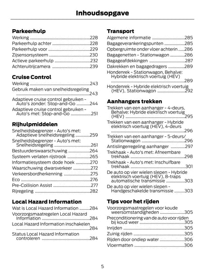 2021-2022 Ford Mondeo/Mondeo Hybrid Owner's Manual | Dutch