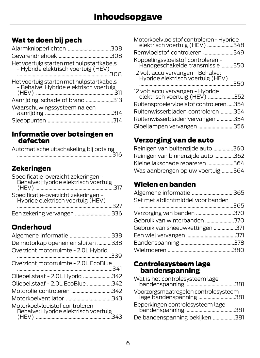 2021-2022 Ford Mondeo/Mondeo Hybrid Owner's Manual | Dutch