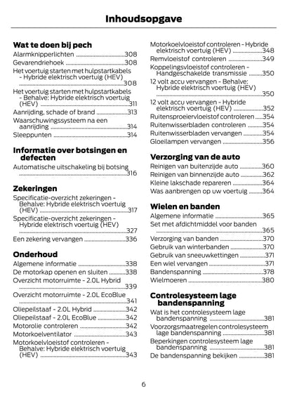 2021-2022 Ford Mondeo/Mondeo Hybrid Owner's Manual | Dutch