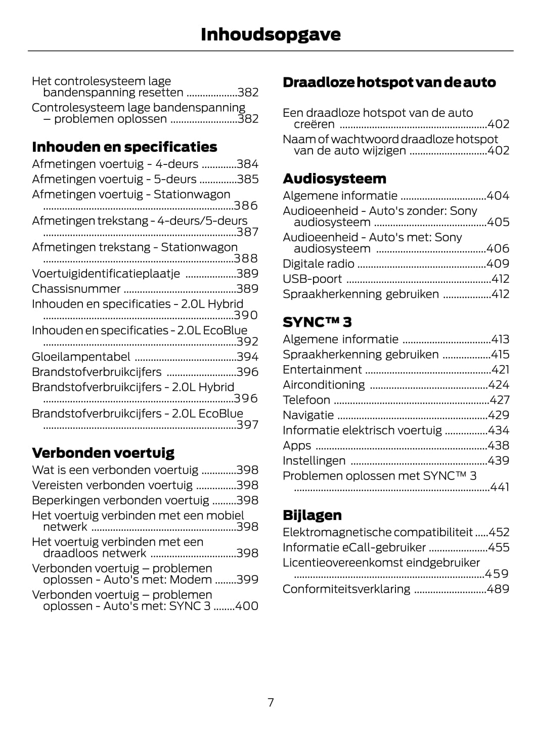 2021-2022 Ford Mondeo/Mondeo Hybrid Owner's Manual | Dutch