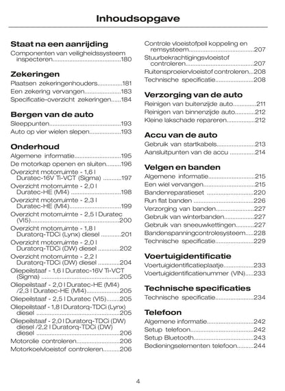 2009-2010 Ford Mondeo Owner's Manual | Dutch