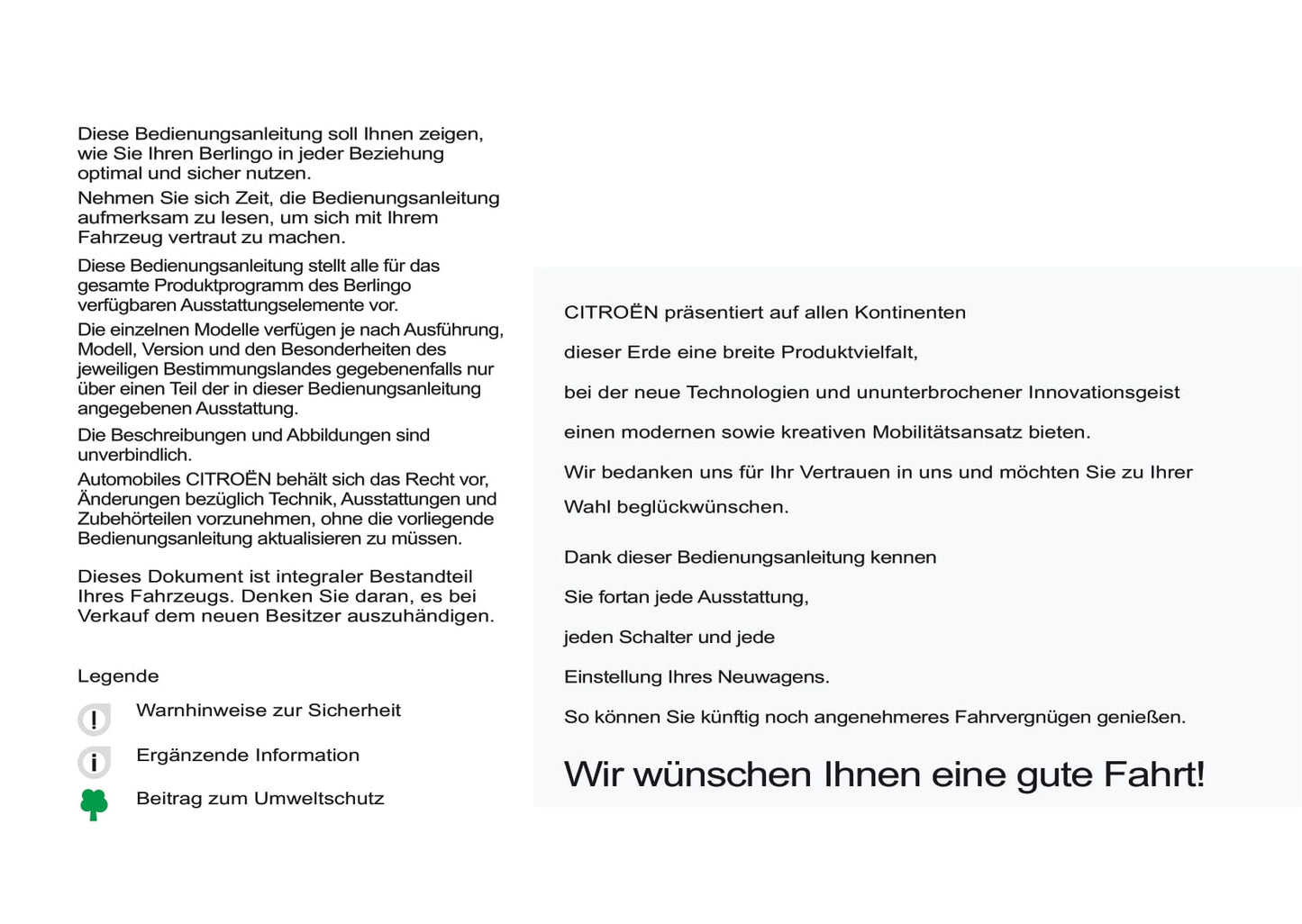 2016-2017 Citroën Berlingo Multispace Owner's Manual | German