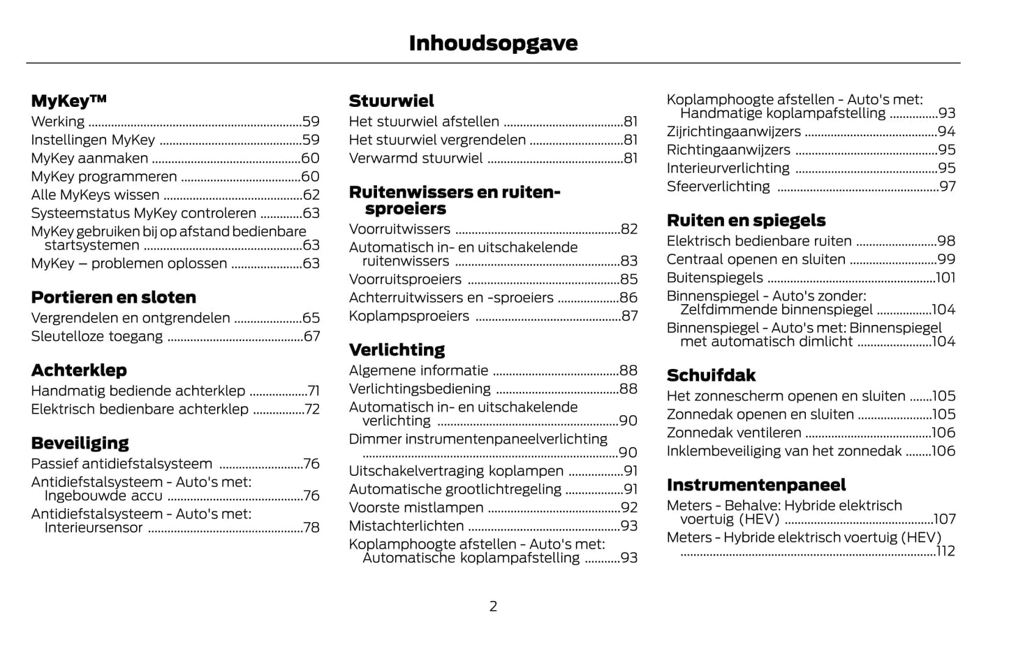 2021-2022 Ford Mondeo Bedienungsanleitung | Niederländisch