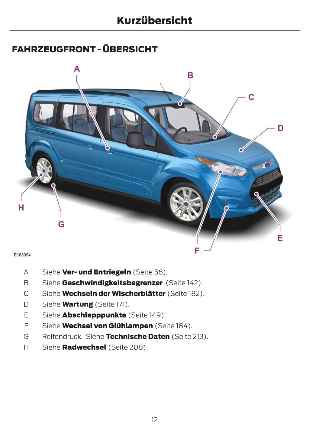 2014 Ford Tourneo Connect Bedienungsanleitung | Deutsch