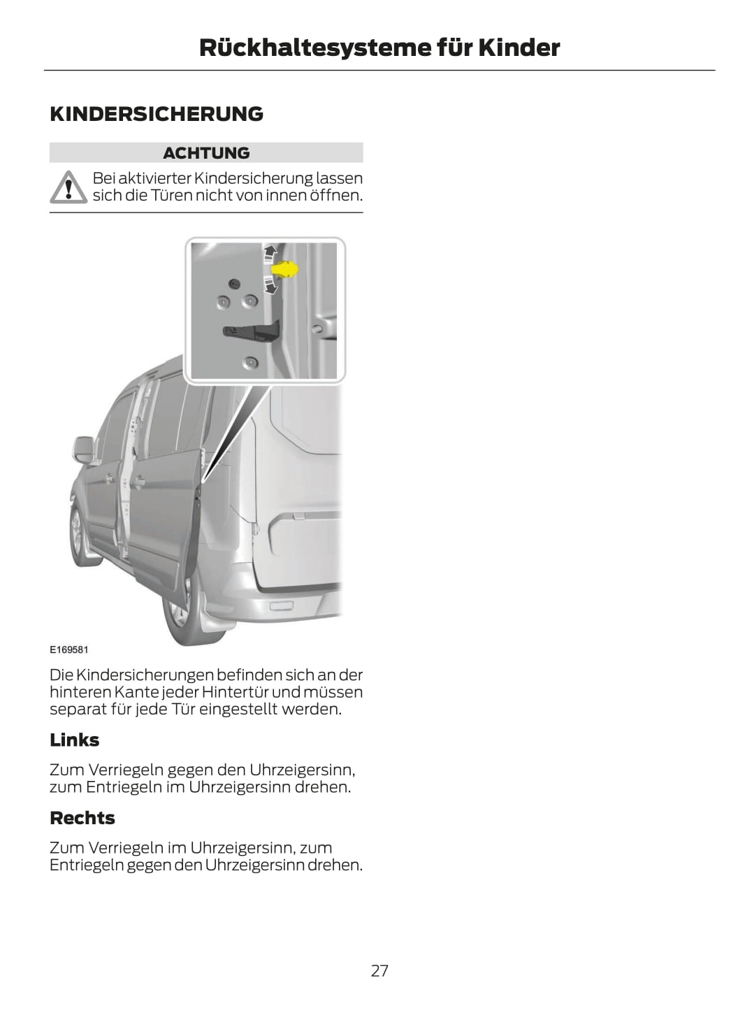 2014 Ford Tourneo Connect Bedienungsanleitung | Deutsch